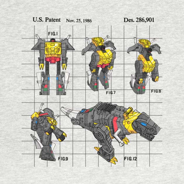 GRIMLOCK TRANSFORMERS PATENT DINOBOT by CloudCityCreations